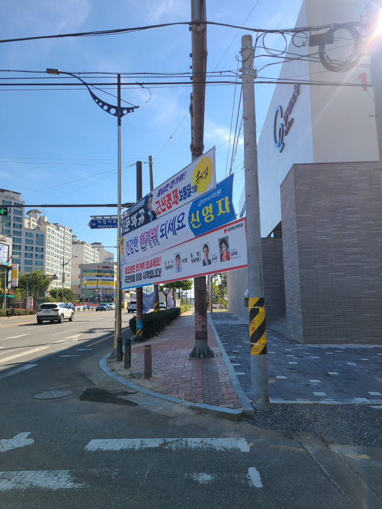 홍익돈까스 사거리 앞 횡단보도입니다.