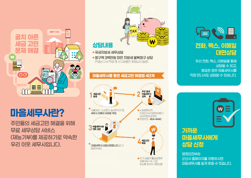 납세자보호관관련제도홍보(마을세무사리플릿뒷면)