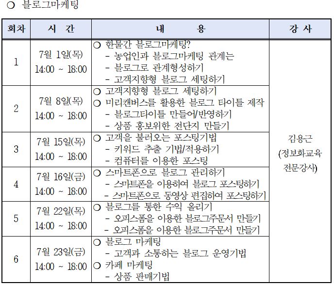 블로그마케팅일정