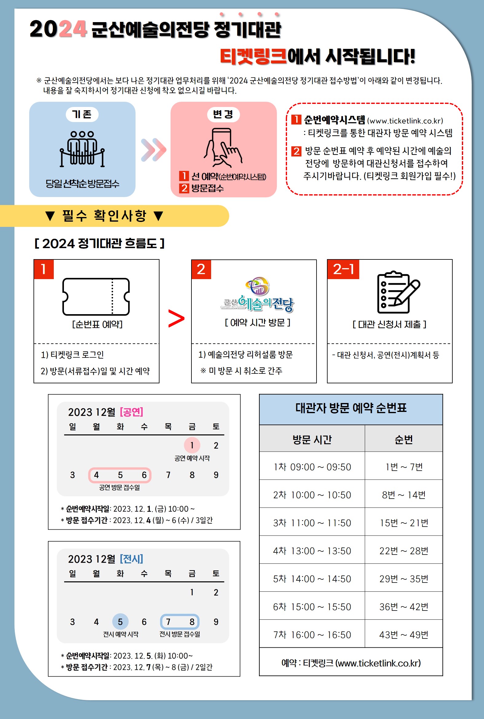 2024 정기대관 접수 (지하1층 리허설룸)