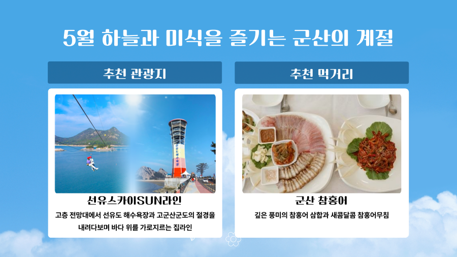 5월 하늘과 미식을 즐기는 군산의 계절